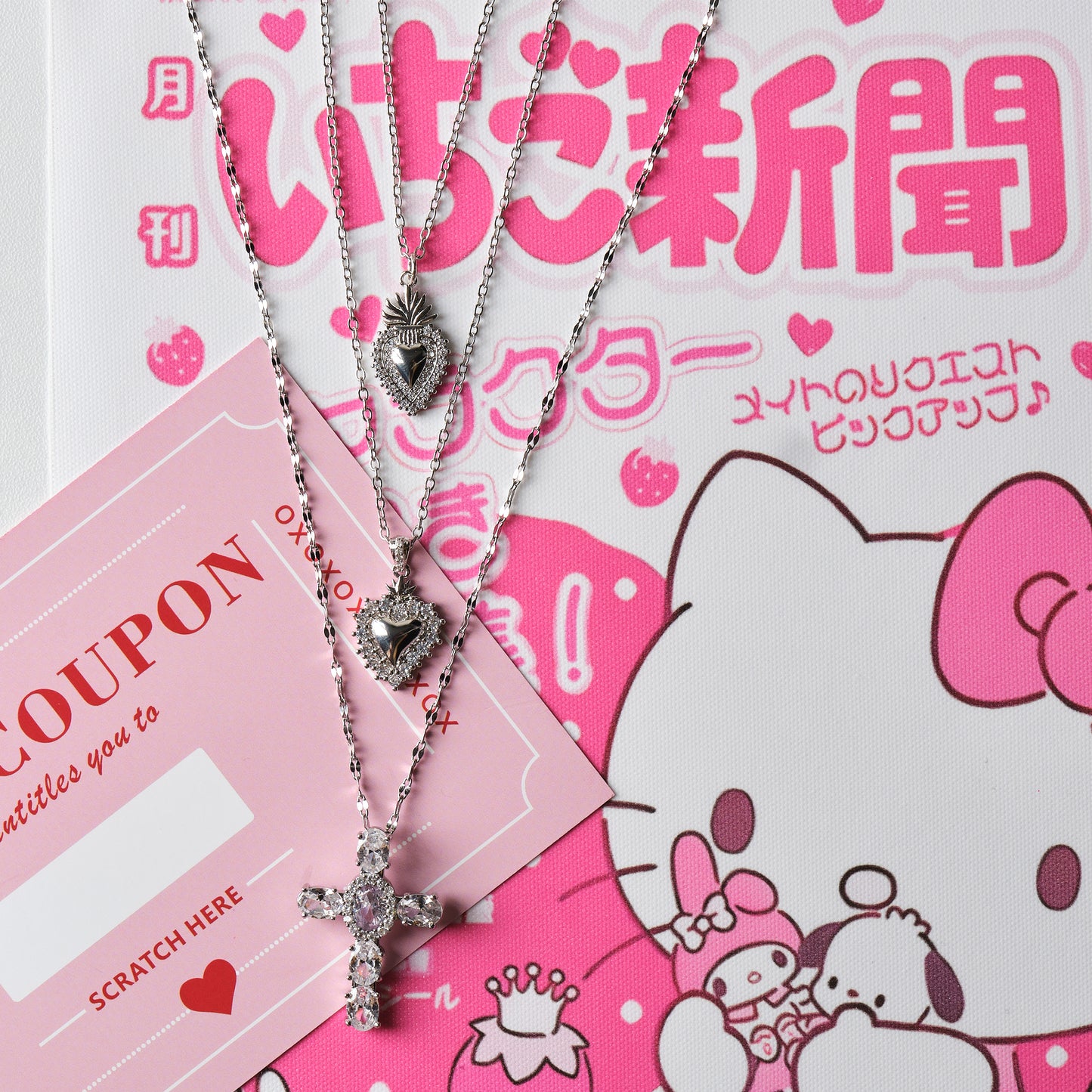 Collana con Croce con Zirconia Cubica taglio ovale placcato platino