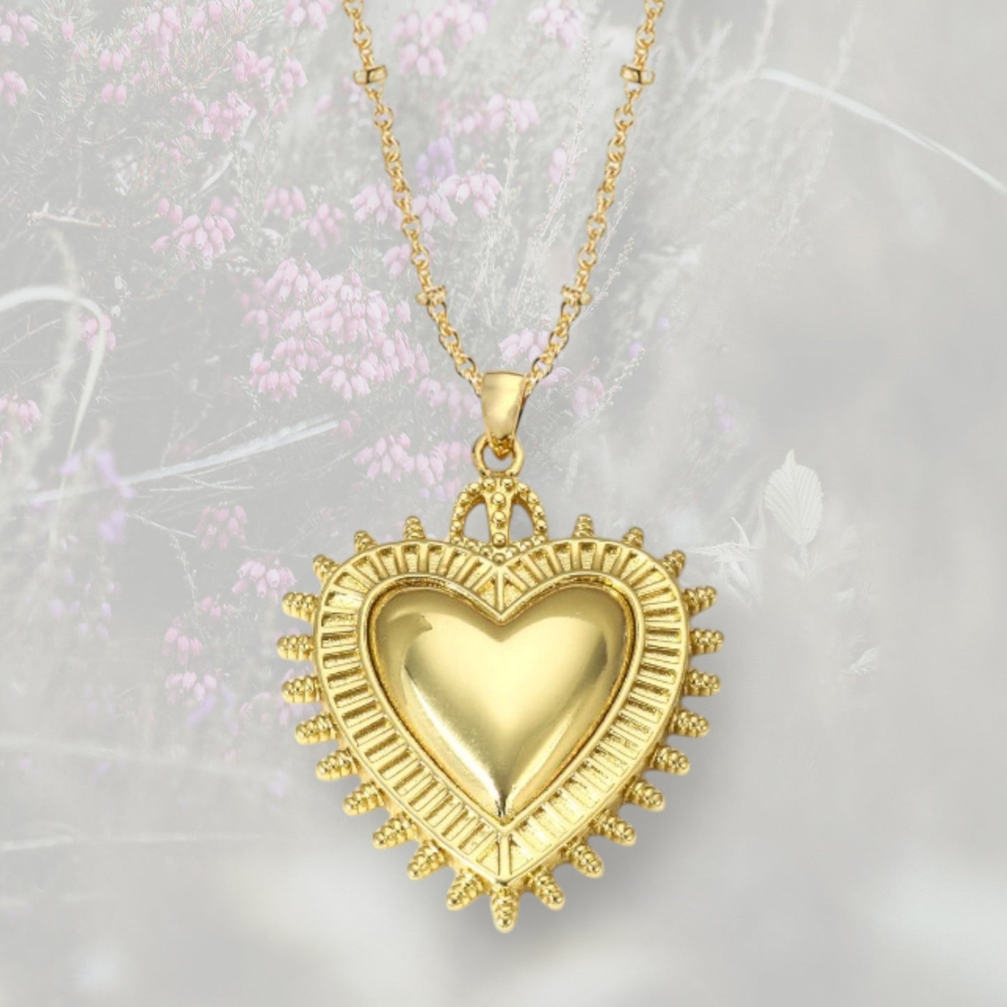 Collana pendente Cuore Sacro / Ex Voto placcata in oro
