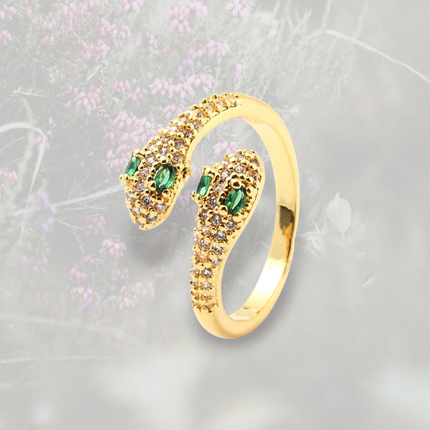 Anello Serpente Contrariè, con Zirconia Cubica placcato oro