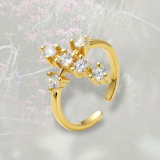 Anello con Croce di Zirconia Cubica placcato in oro 18k