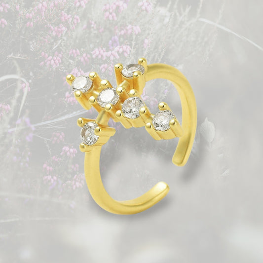 Anello con Croce di Zirconia Cubica placcato in oro