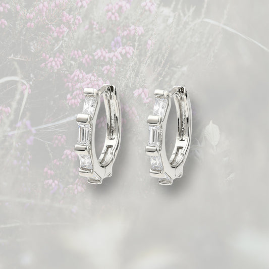 Cerchietti placcati in platino con Zirconia Cubica taglio baguette