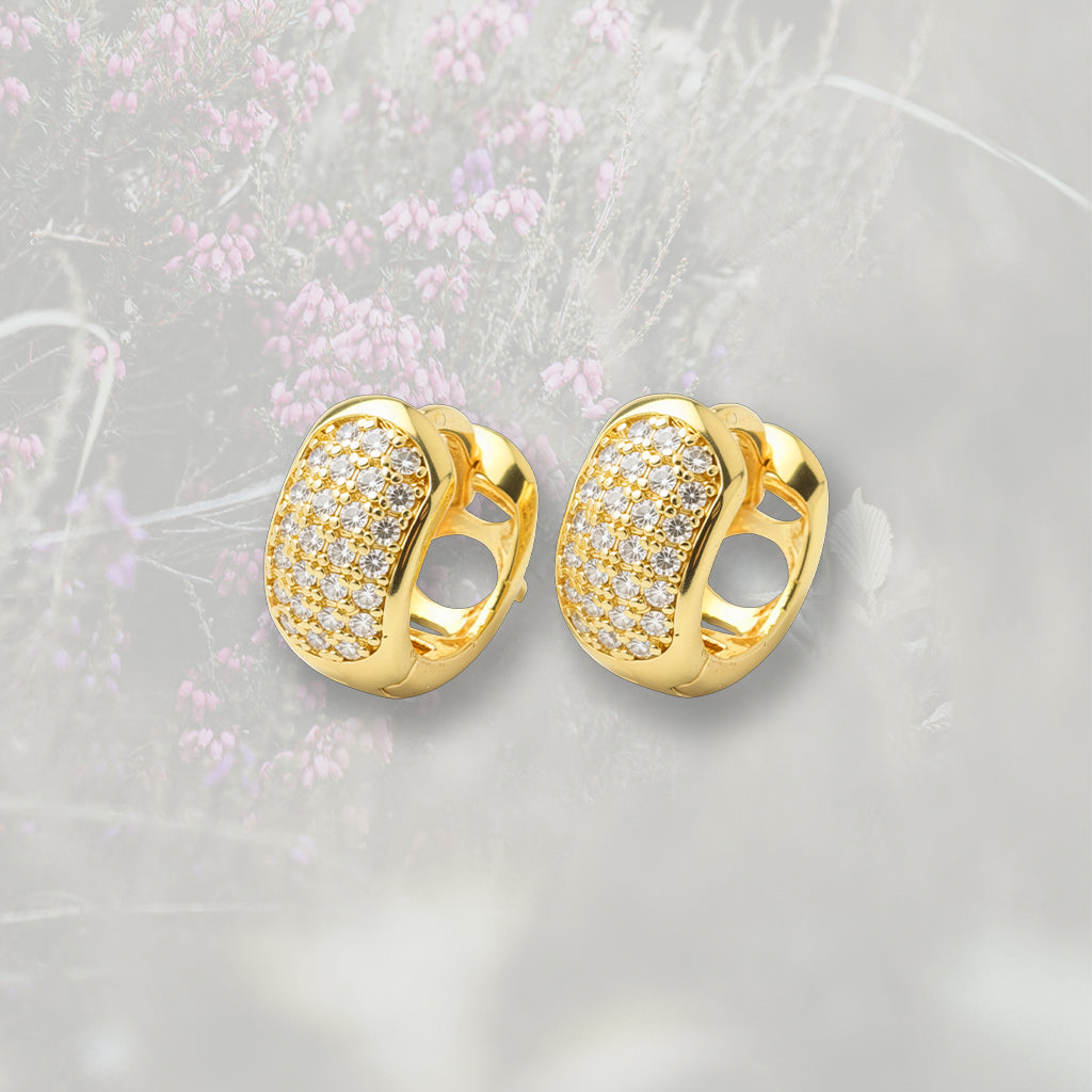Cerchietti mini in pavè di Zirconia Cubica, placcati oro 18k